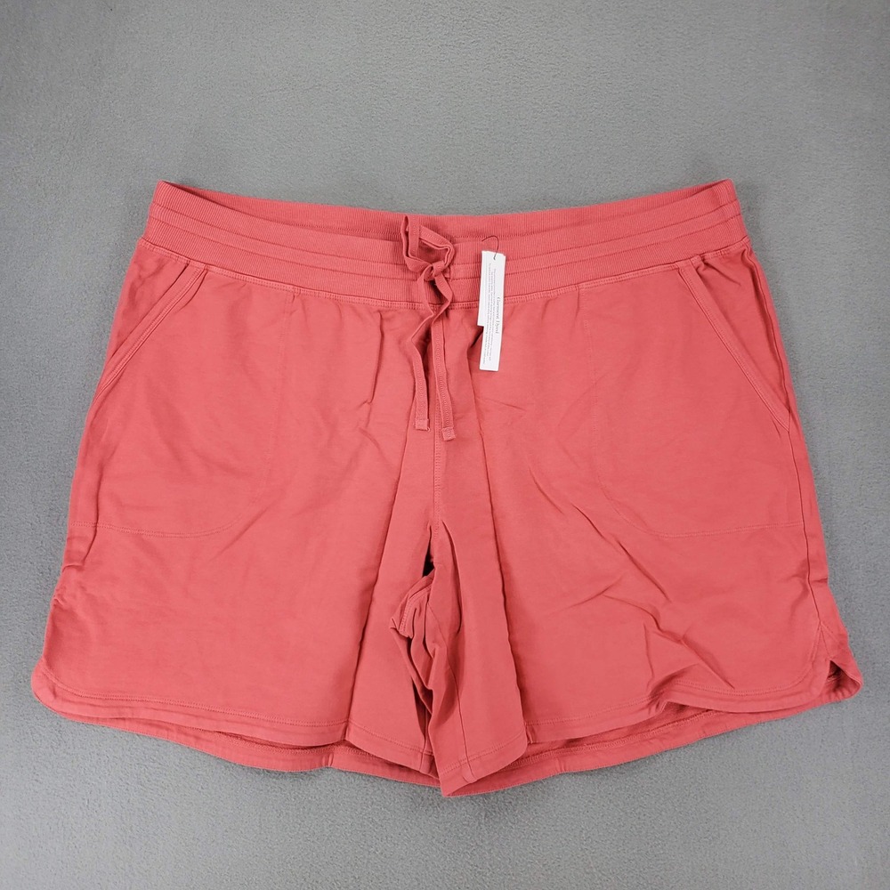 Talbots Lounge Shorts Womens 2X Coral Pink Drawstring Cotton Knit Plus NEW